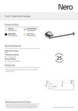 Nero York Toilet Roll Holder Matte Black NR6986MB