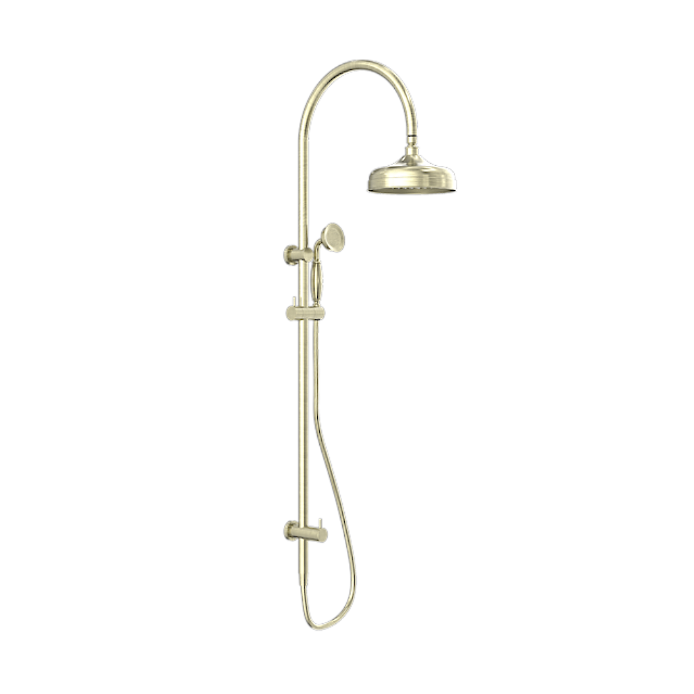 Nero York Twin Shower with Metal Handle Aged Brass NR69210502AB - Twin Showers