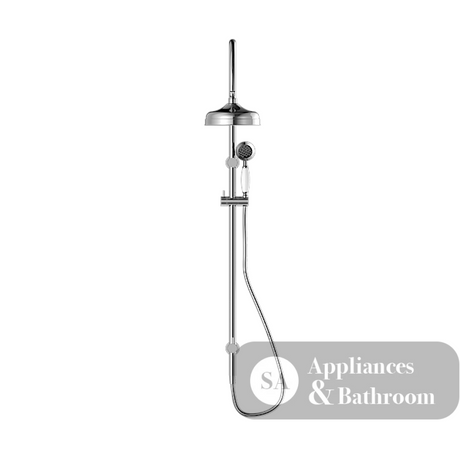 Nero York Twin Shower with White Porcelain Handle Chrome NR69210501CH - Twin Showers