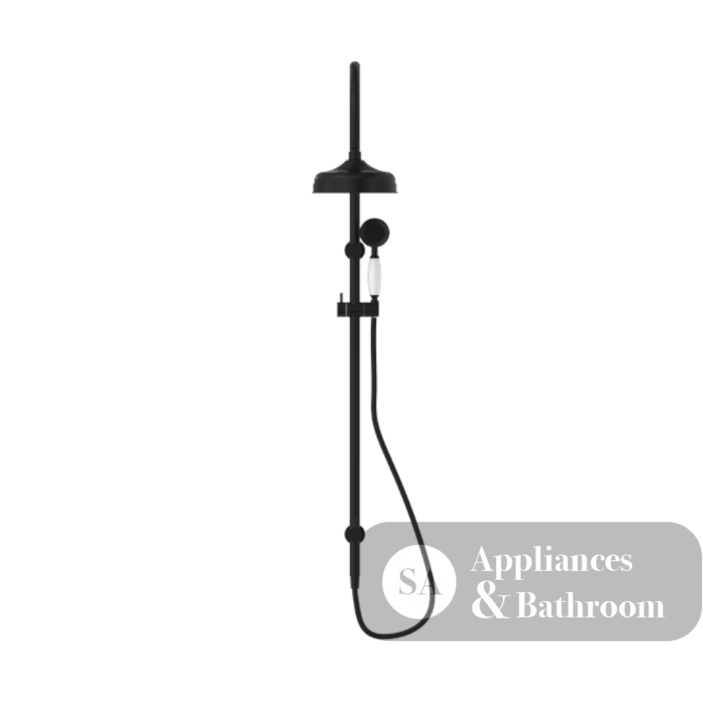 Nero York Twin Shower with White Porcelain Handler Matte Black NR69210501MB - Twin Showers