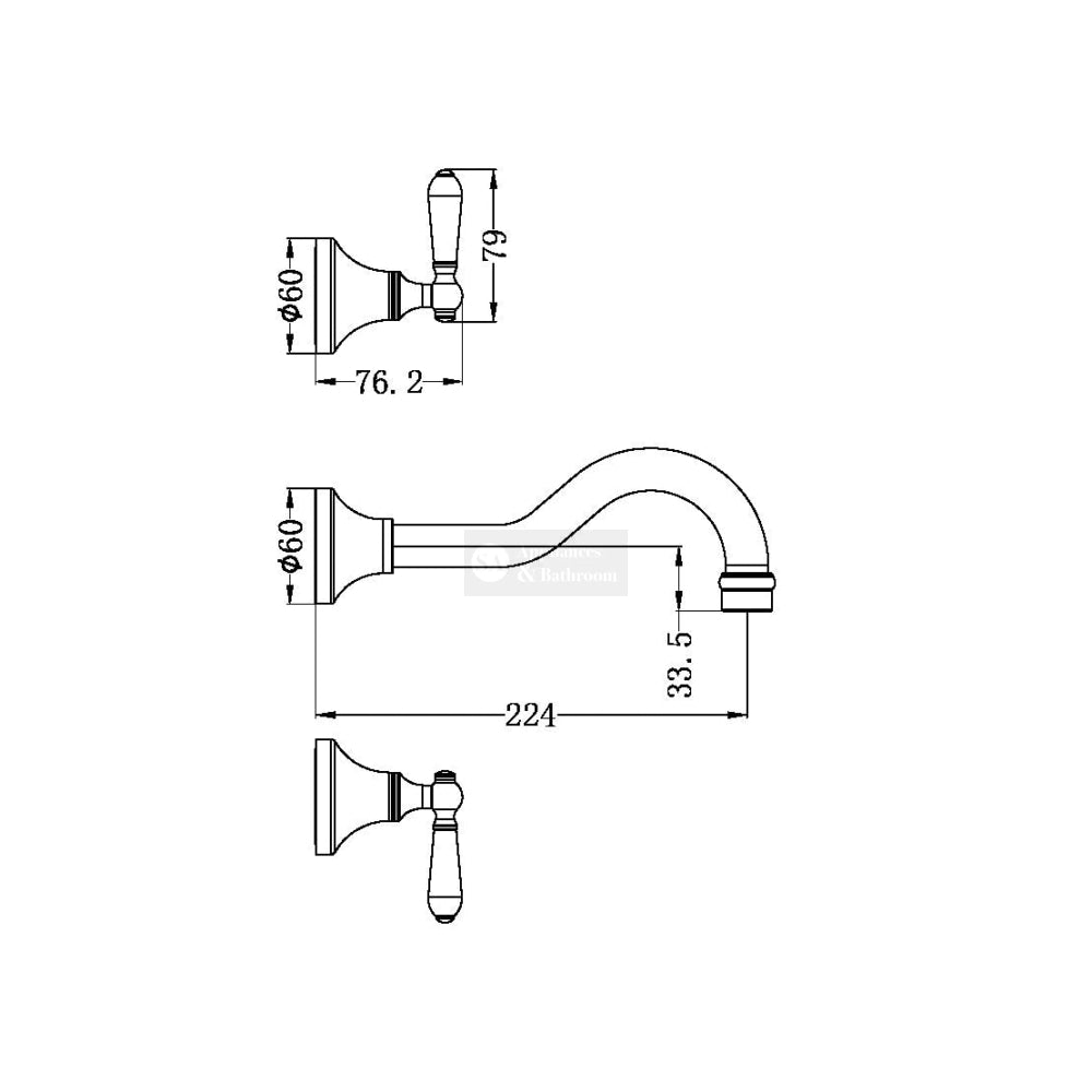 Nero York Wall Basin Set - Matte Black Tapware 3 Piece