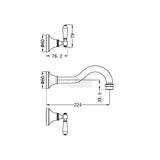 Nero York Wall Basin Set - Matte Black Tapware 3 Piece