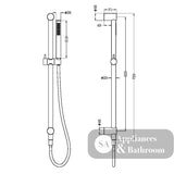 Nero Zen Shower Rail with Indoor Shower Hose Graphite NR162205B02GR - Rail Showers