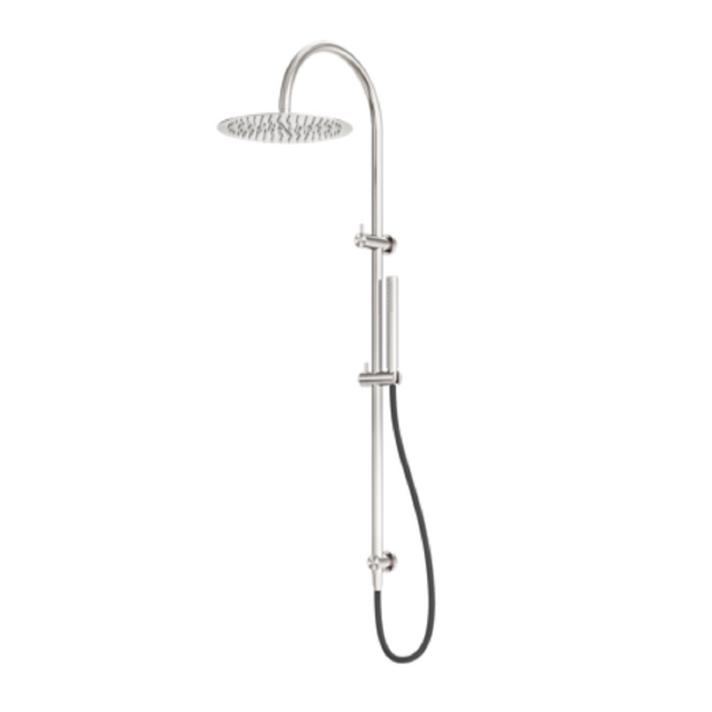 Nero Zen Twin Shower with Outdoor Shower Hose Brushed Nickel NR162205C01BN - Twin Showers