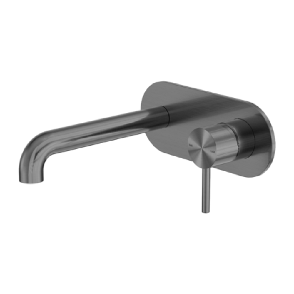 Nero Zen Wall Basin/Bath Mixer 230mm Spout Graphite NR162210A230GR - Wall Mixers & Spouts
