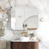 Otti SSQ9075SW Newport 900x750mm Sable Walnut Shaving Cabinet