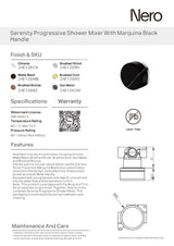 Nero Serenity Progressive Shower Mixer w/ Marquina Black Handle Matte Black 24E128MB