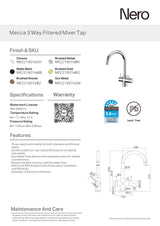 Nero Mecca 3 Way Filtered Mixer Tap Brushed Bronze NR221907EBZ