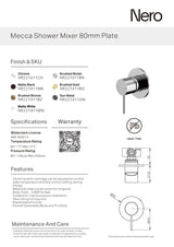 Nero Mecca Shower Mixer Matte White NR221911MW