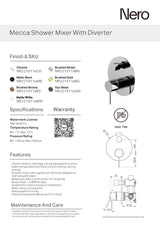 Nero Mecca Shower Mixer With Divertor Matte White NR221911AMW