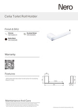 Nero Celia Toilet Roll Holder Chrome NR4686CH