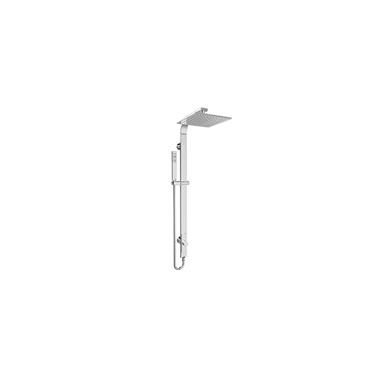 Nero NR281305cCH Rain Square Overhead Shower and Handshower on Column Single Hose - Chrome