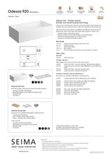 Seima 192516 Odessa 920 Ceramic Butler Sink, Single Bowl, 915x485mm Workstation, White Gloss with Gunmetal Basket Waste & Grid