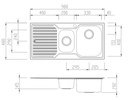 Oliveri Dz102 Diaz 1 And 1/2 Bowl Left Hand Drainer Sink Top Mounted Kitchen Sinks