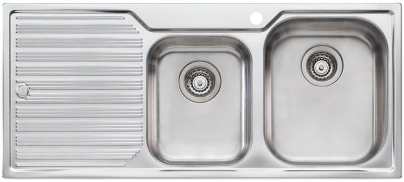 Oliveri Dz112 Diaz 1 And 3/4 Bowl Left Hand Drainer Topmount Sink Top Mounted Kitchen Sinks