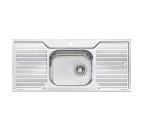 Oliveri Dz133 Diaz Single Bowl Double Drainer Topmount Sink Top Mounted Kitchen Sinks