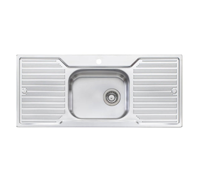 Oliveri Dz133 Diaz Single Bowl Double Drainer Topmount Sink Top Mounted Kitchen Sinks