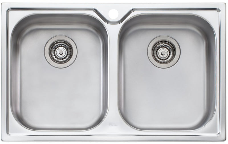 Oliveri Dz163 Diaz Double Bowl Topmount Sink Top Mounted Kitchen Sinks