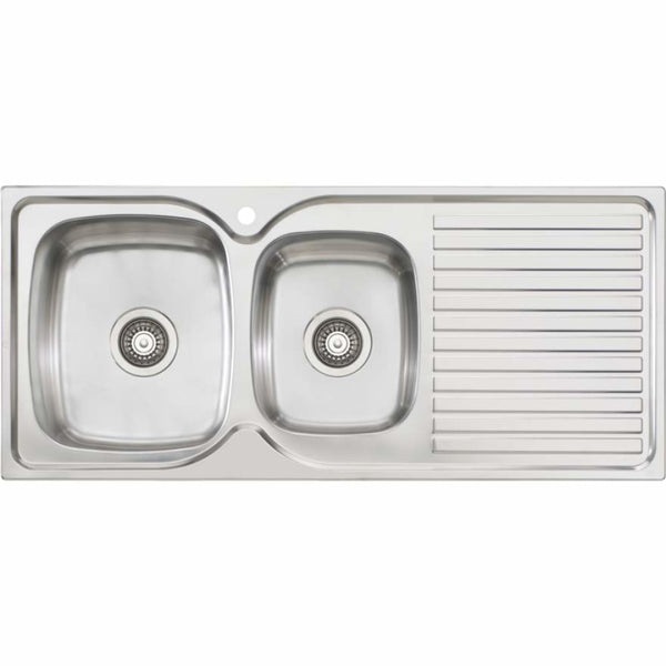 Oliveri Endeavour Ee11 1 & 3/4 Bowl Sink With Drainer Top Mounted Kitchen Sinks
