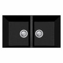 Oliveri Florence Fe-Bl1573U Double Bowl Black Granite Undermount Sink Kitchen Sinks