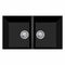 Oliveri Florence Fe-Bl1573U Double Bowl Black Granite Undermount Sink Kitchen Sinks