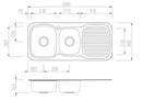Oliveri Ll136 Lakeland 1 And 3/4 Bowl Right Hand Drainer Sink - Pre Order Top Mounted Kitchen Sinks