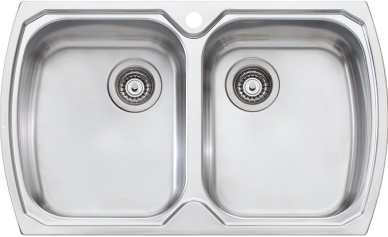 Oliveri Mo763 Monet Double Bowl Top Mount Sink Mounted Kitchen Sinks