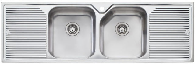 Oliveri Np6531Th Nu-Petite Double Bowl Drainer Sink Top Mounted Kitchen Sinks