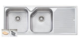 Oliveri Np671 Nu-Petite Double Bowl Right Hand Drainer Topmount Sink Top Mounted Kitchen Sinks