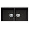 Oliveri Santorini St-Bl1563U Double Bowl Black Granite Undermount Sink Kitchen Sinks