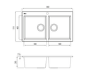 Oliveri Santorini St-Wh1564 Double Bowl White Granite Kitchen Sink Sinks