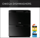 Omega Odd614Xblack 60Cm Black Finish Double Drawer Dishwasher
