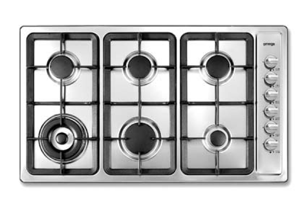 Omega Og91Xa 90Cm 5 Burner Gas Cooktop