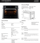 Omega Oo757X 75Cm Electric Oven - Ex Display Discount Oven