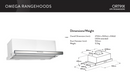 Omega Ort91X 90Cm Stainless Steel Slide-Out Rangehood 700M3/Hr - Special Order Slide Out