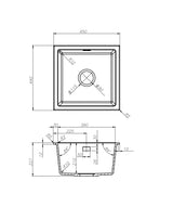 Seima 192183 Oros Arqstone Sink, Abovemount/Overmount, No Taphole, White, 450x440mm