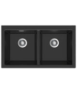 Seima 192184 902 Oros Double Bowl Butler Sink,  No Taphole, Black, 900x515mm