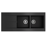Seima 191073 Oros Sink, Abovemount, Left or Right Hand Drainer, No Taphole, Black, 1160mm x 500mm