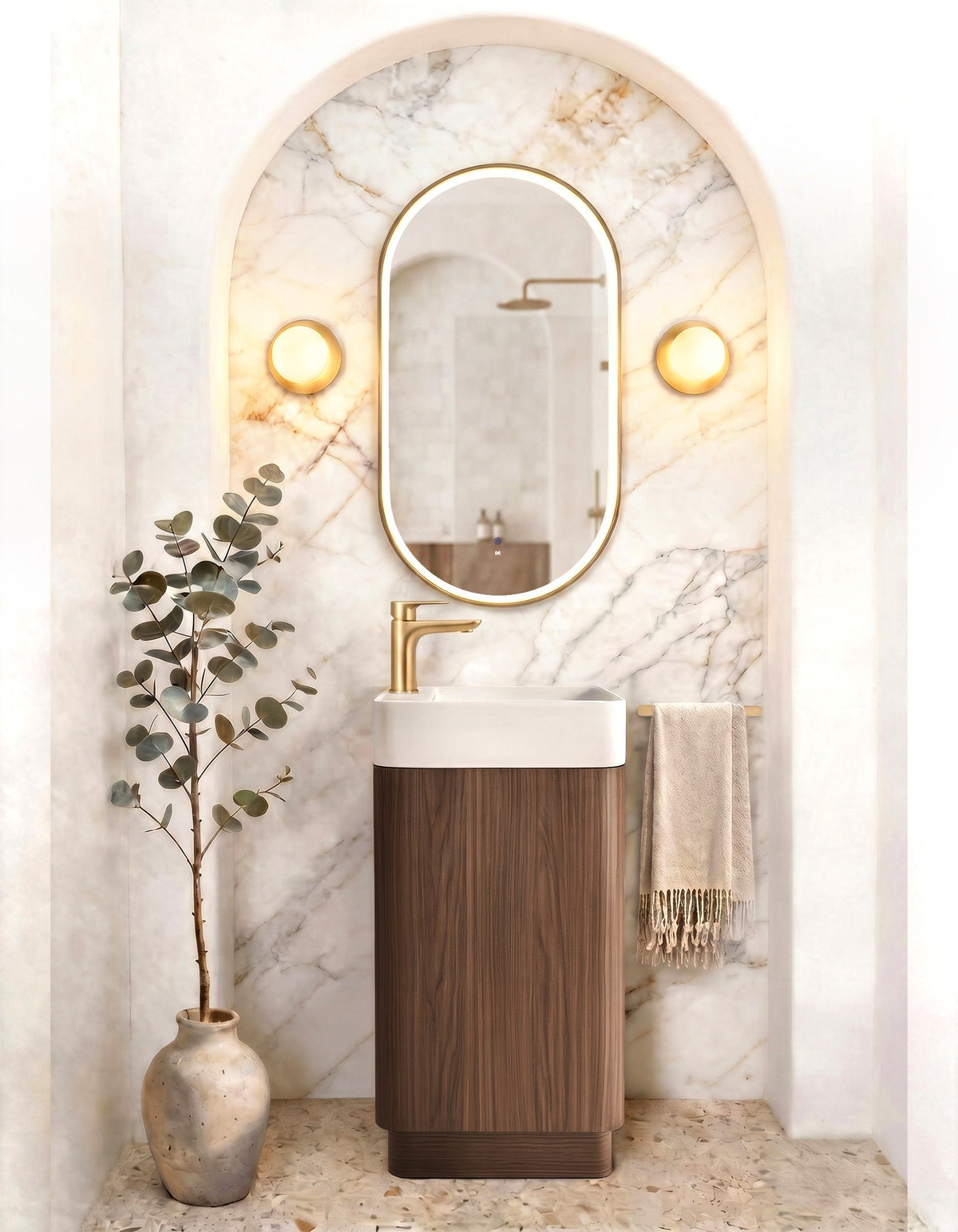 Otti Maxi Space Saver Curved Floor Standing Vanity