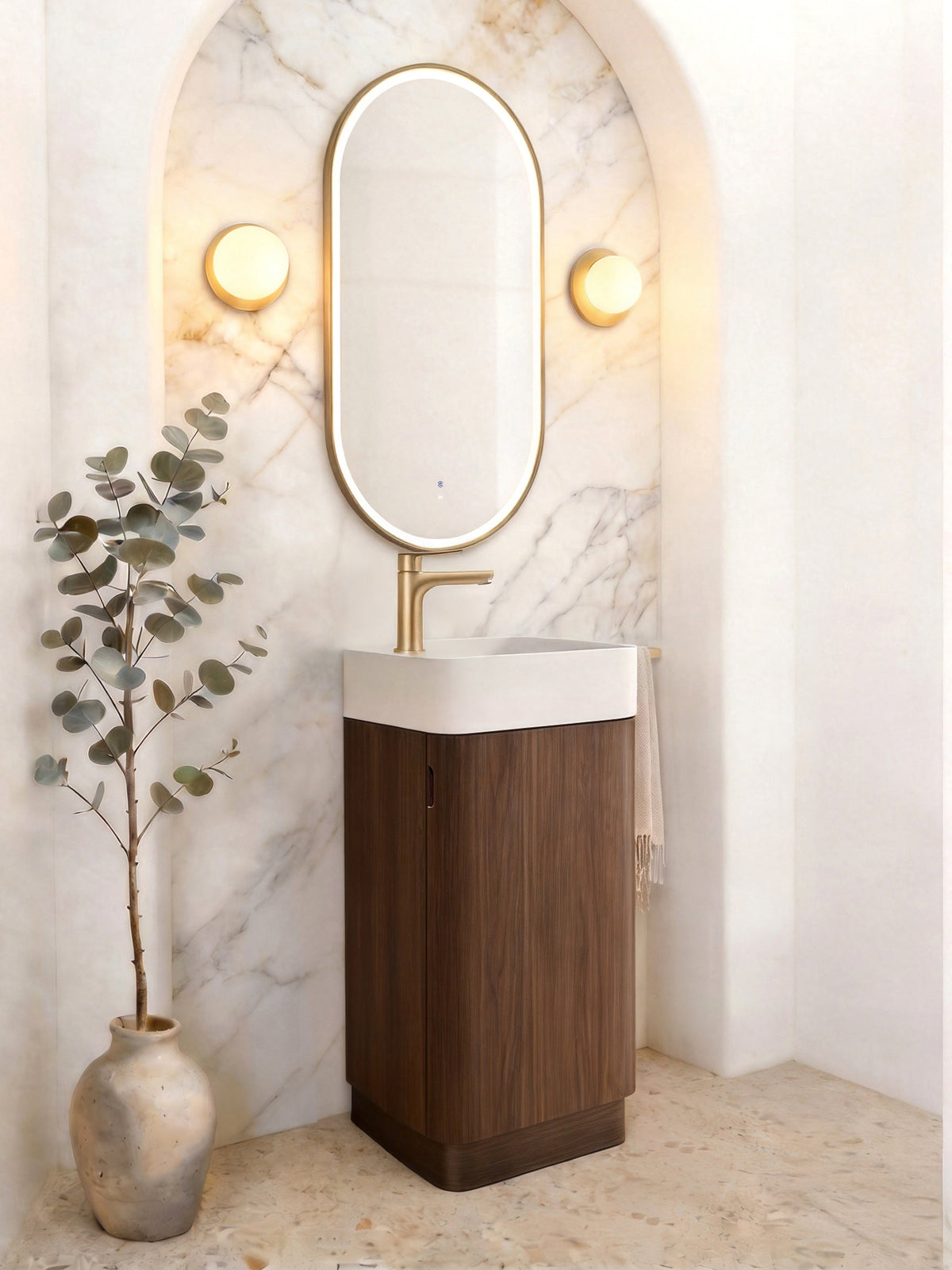 Otti Maxi Space Saver Curved Floor Standing Vanity
