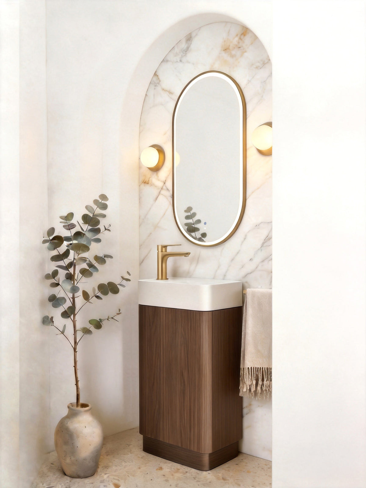 Otti Maxi Space Saver Curved Floor Standing Vanity