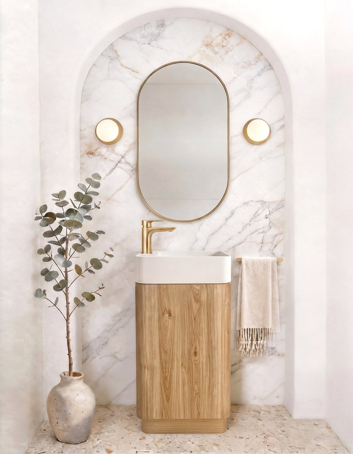 Otti Maxi Space Saver Curved Floor Standing Vanity