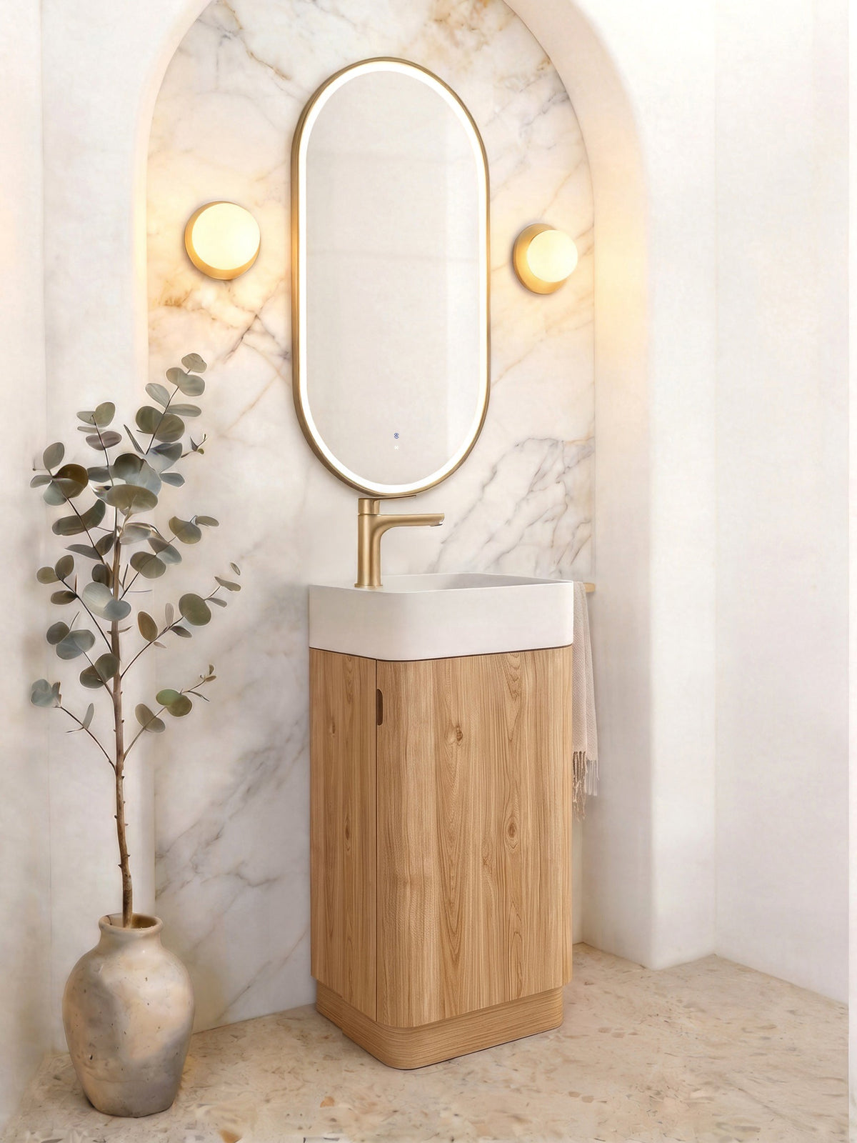 Otti Maxi Space Saver Curved Floor Standing Vanity