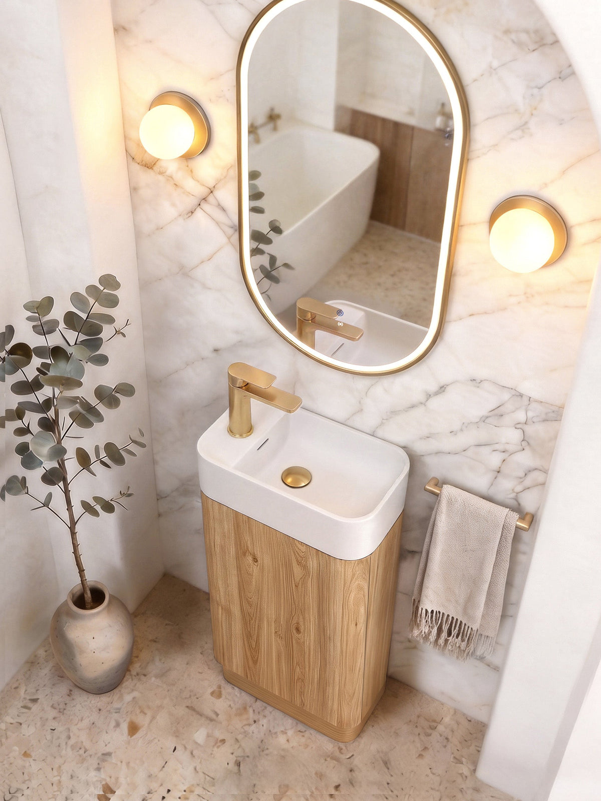 Otti Maxi Space Saver Curved Floor Standing Vanity