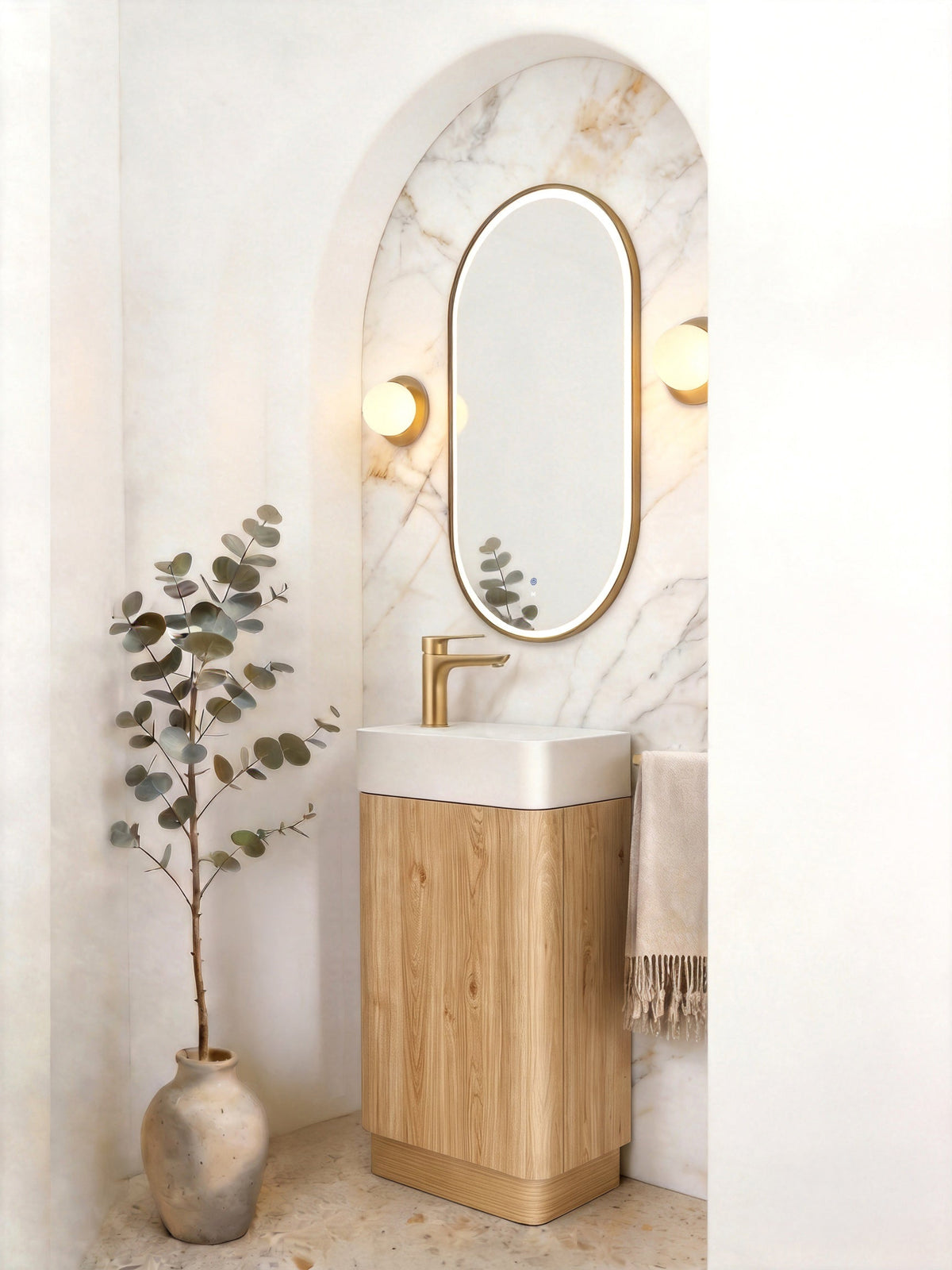 Otti Maxi Space Saver Curved Floor Standing Vanity