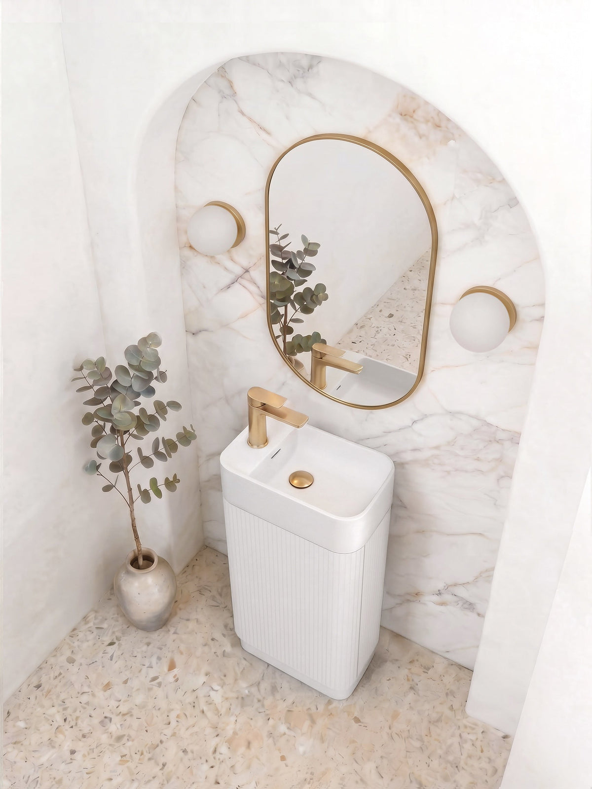 Otti Maxi Space Saver Curved Floor Standing Vanity