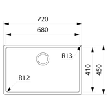 Franke Bolero 680mm Single Bowl Sink, Stainless Steel BOX210-68