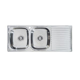 Seima 191623 Acero A1200 Double Bowl Sink, Right Hand Drainer, One Taphole, Stainless Steel