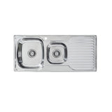 Seima 191615 Acero 1080 Sink, 1.75 Left Hand Bowl with Right Hand Drainer, One Taphole