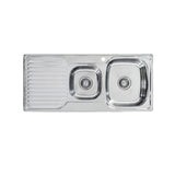 Seima 191613 Acero 1080 Sink, 1.75 Right Hand Bowl with Left Hand Drainer, One Taphole